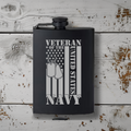 Engraved 8 oz Black Powder-Coated Flask – Funny, Patriotic, Sports & Themed Designs