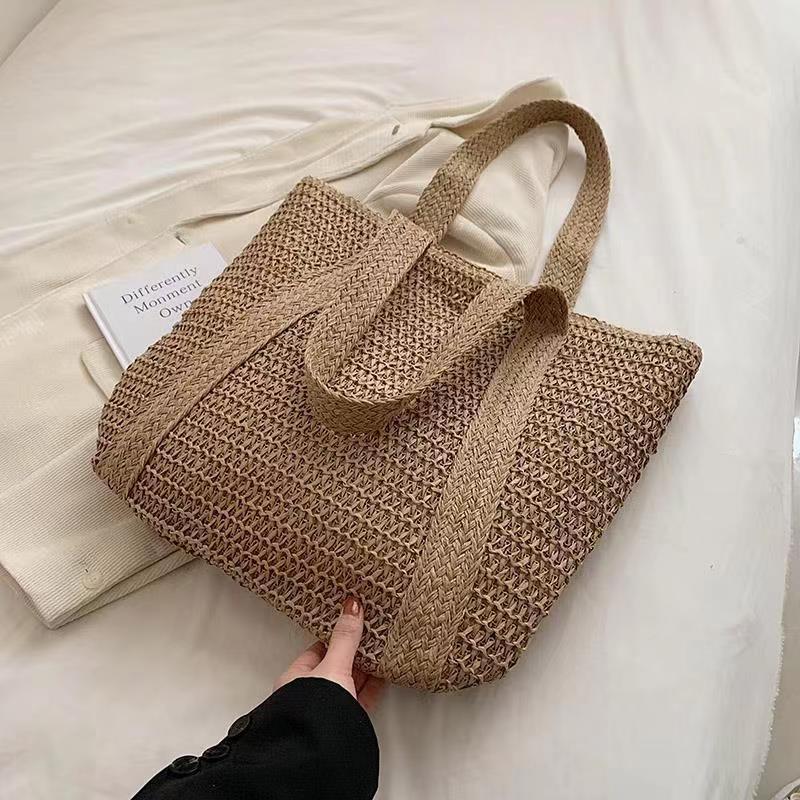 2024 New Korean Style Woven Beach Bag for Casual Use