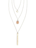 Triple Strand Multi-Way Pendant Necklace - Silver