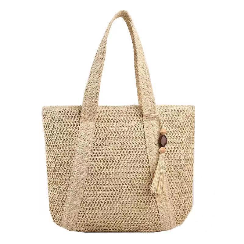 2024 New Korean Style Woven Beach Bag for Casual Use