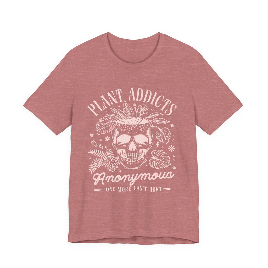 Funny Plant Addicts Anonymous T-Shirt | Botanical Skull Tee