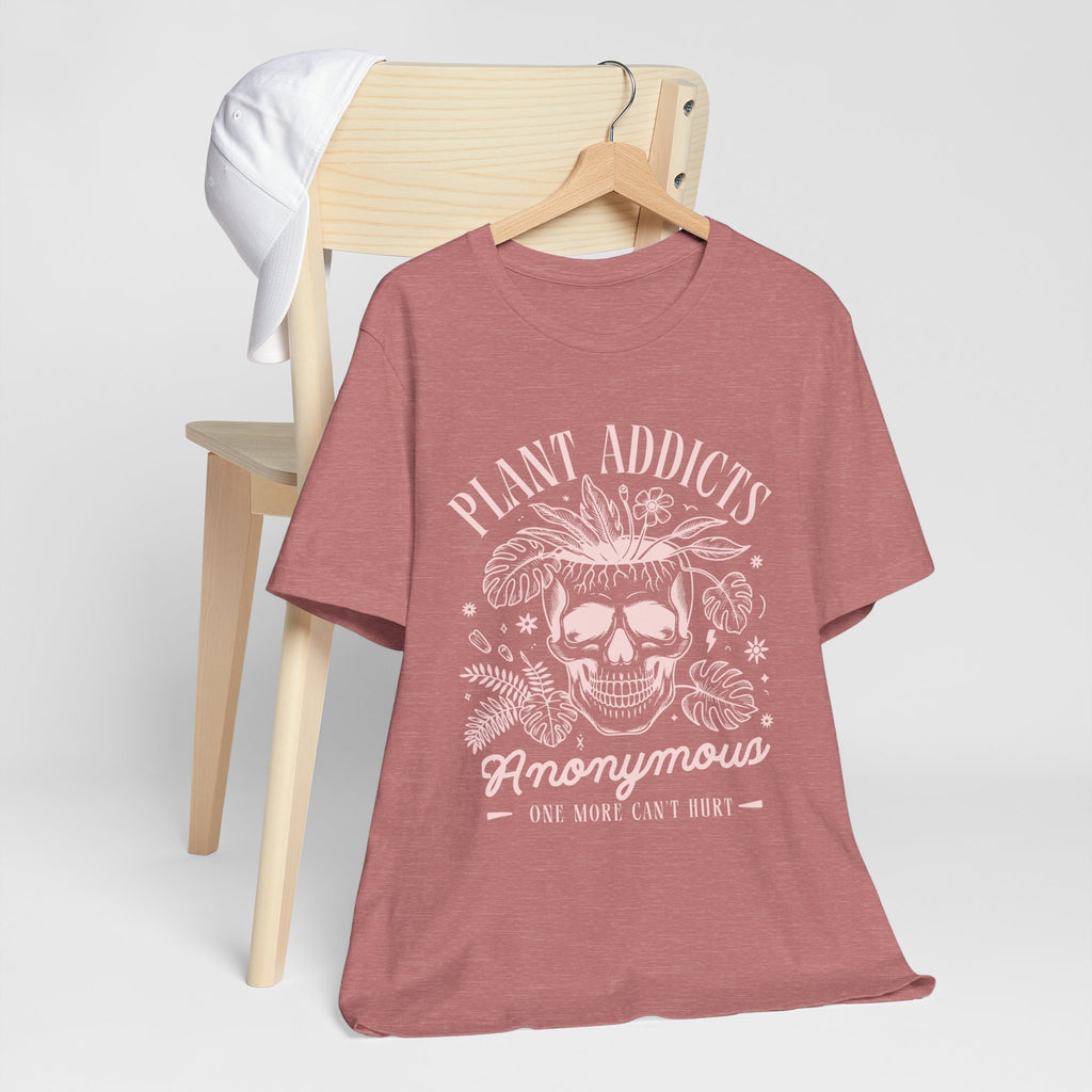 Funny Plant Addicts Anonymous T-Shirt | Botanical Skull Tee