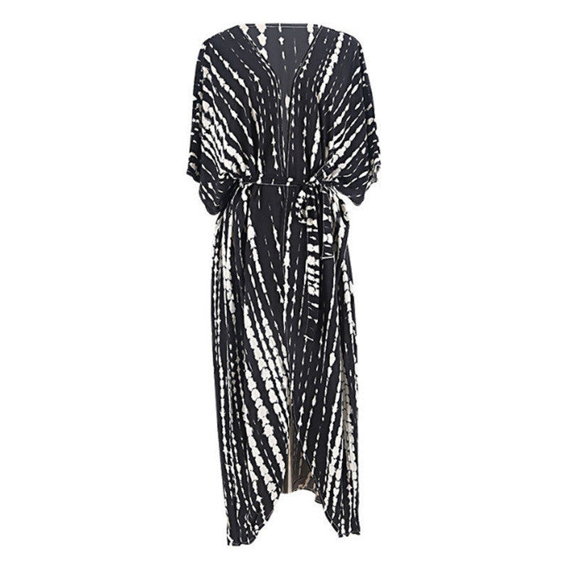 Women¡¯s Rayon Tie-Dye Beach Cover-Up ¨C Vacation Bikini Kimono, Sun Protection Swimsuit Outerwear