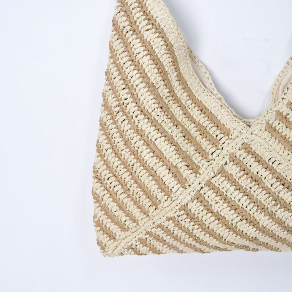 Fringe Cotton Rope Woven Bag – New Hollow-Out Straw Beach Tote, Ethnic Style Versatile Purse