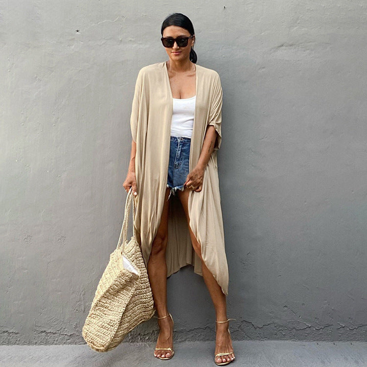 Open-Front Beach Bikini Cardigan ¨C Women¡¯s Vacation Swimsuit Cover-Up, Sun Protection Outerwear