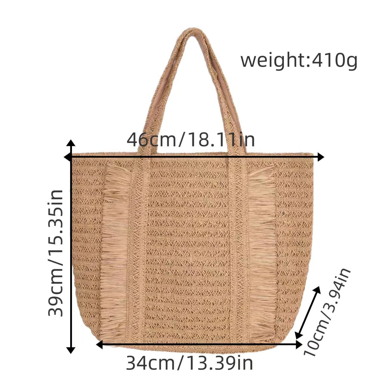 Handwoven Straw Beach Tote – Women’s Vacation Shoulder Bag, Large Capacity Woven Purse