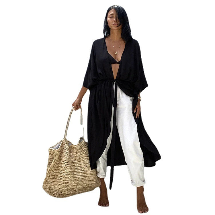 Open-Front Beach Bikini Cardigan ¨C Women¡¯s Vacation Swimsuit Cover-Up, Sun Protection Outerwear