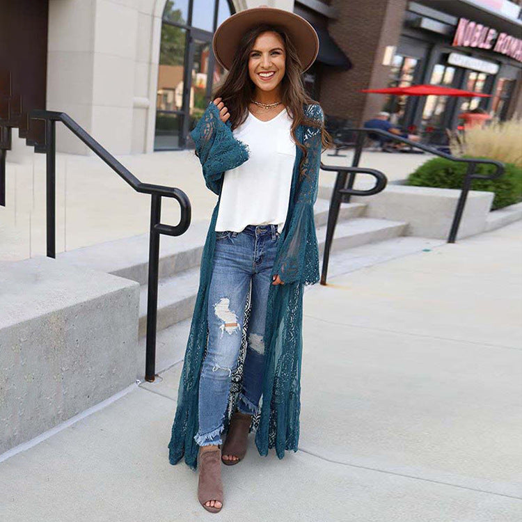 Bikini Cover-Up Lace Cardigan ¨C Hot Spring Swimsuit Outerwear, Beach Vacation Sun Protection Kimono