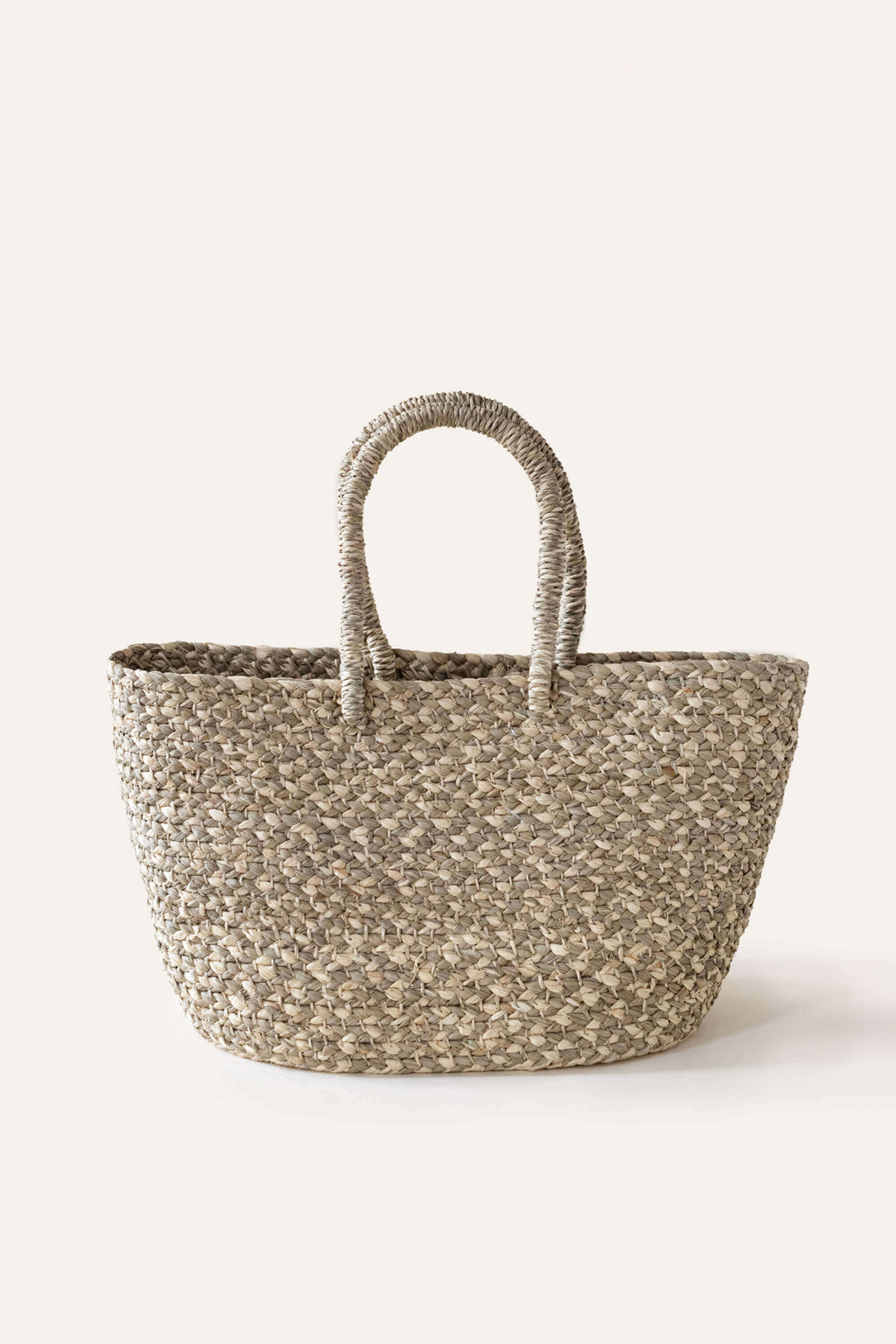 Braided Raffia Tote Sage and Natural